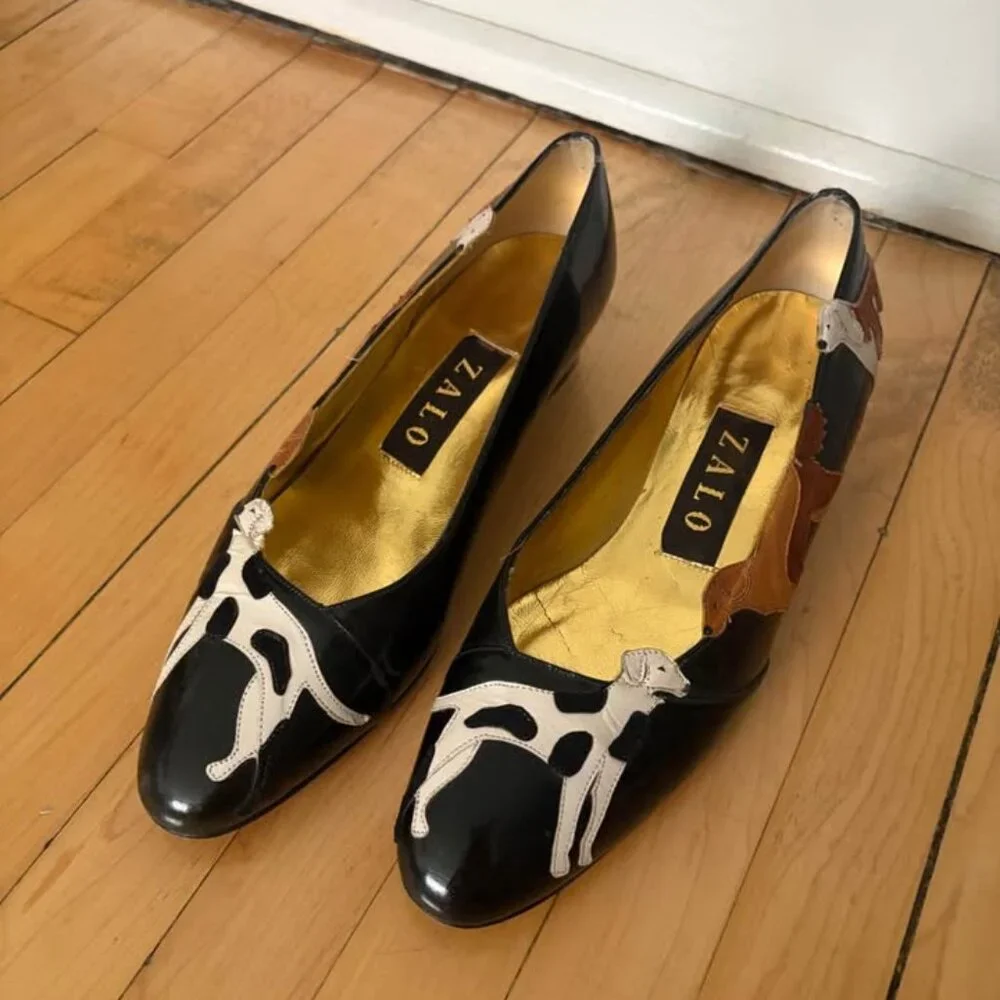 SOLD // Vintage Zalo Dog Kitten Block Heels - Picture 8 of 9